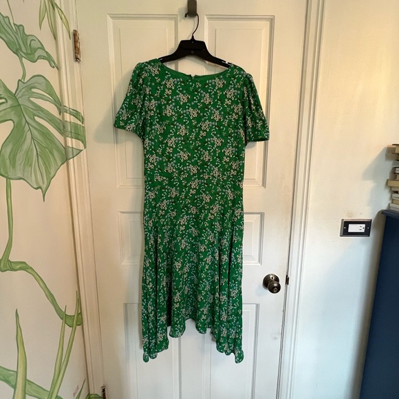 LOFT Green Flower Midi Dress - Picture 1 of 7